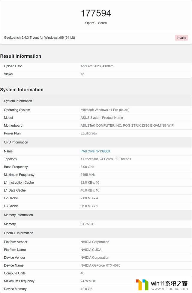 性能对标RTX 3080！RTX 4070桌面显卡OpenCL跑分曝光