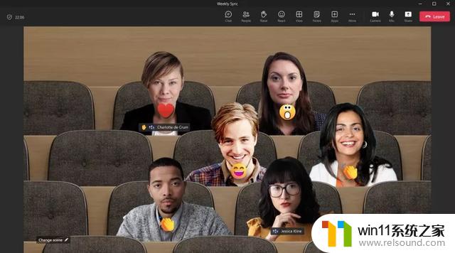 微软Teams改进Together模式：增加显示成员状态、用户举手反应功能