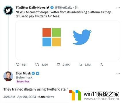 推特指责微软未经授权使用其数据，试图向其收取数据费用