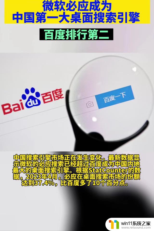 微软必应取代百度成为中国桌面搜索市场新领导者