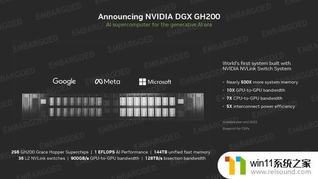 英伟达发布DGX GH200超级计算机：集成256个GH200芯片，开启AI计算新时代