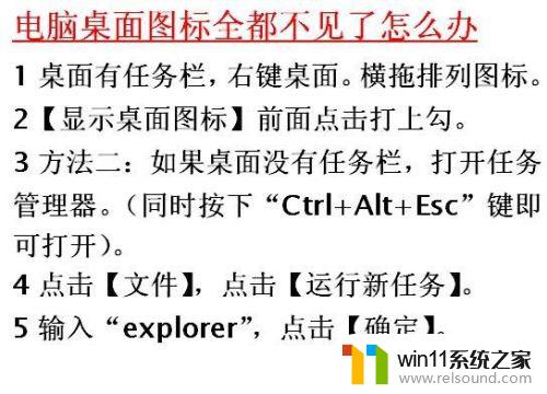 电脑不显示图标桌面解决办法 电脑桌面图标突然不见了怎么办
