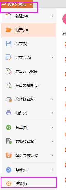 wpsppt的选项在哪里 wps ppt选项栏在哪里