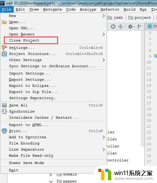 idea关闭当前项目