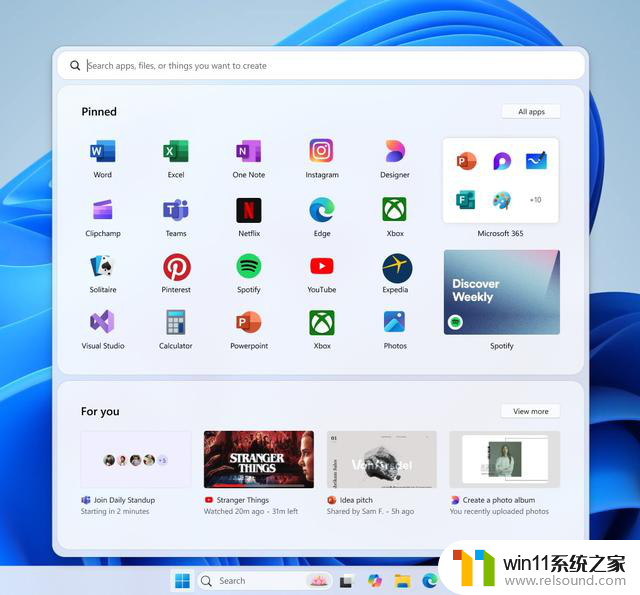 微软Windows 11“开始”菜单概念图展示，粉丝建议引入但不对外发布