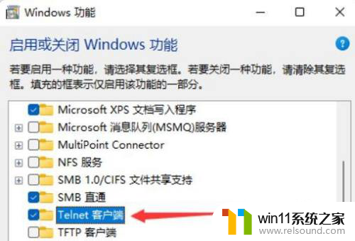 win11开telnet指令 Win11开启Telnet客户端步骤