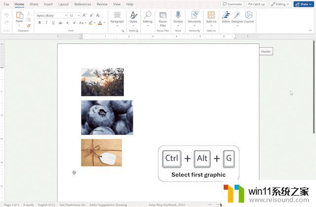网页版微软Word新增快捷键，可快速选择图片详解